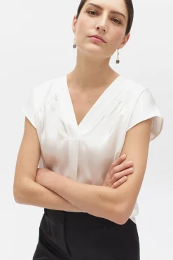 Blouse 100% Soie Tatiana Ivoire Femme*CAROLL Shop
