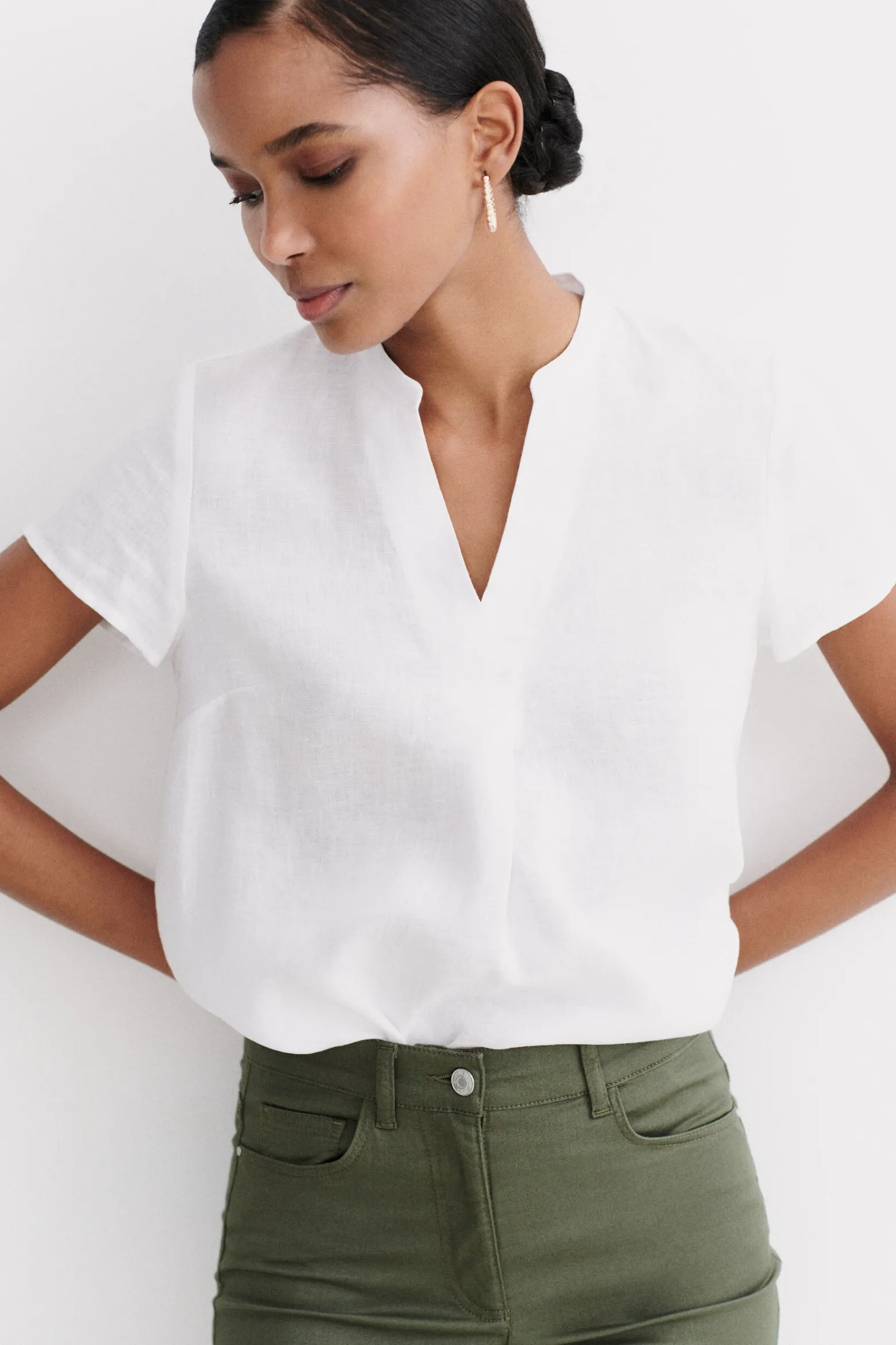 Blouse Kat 100% Lin Blanc Femme*CAROLL Flash Sale