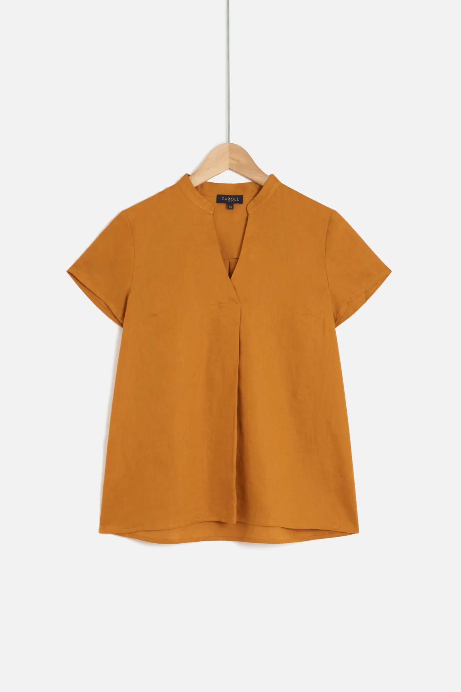 Blouse Kat 100% Lin Jaune Moutarde Femme*CAROLL Hot