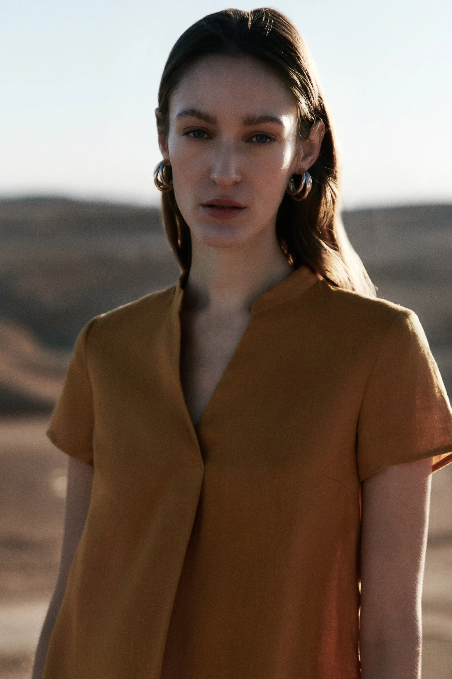 Blouse Kat 100% Lin Jaune Moutarde Femme*CAROLL Hot