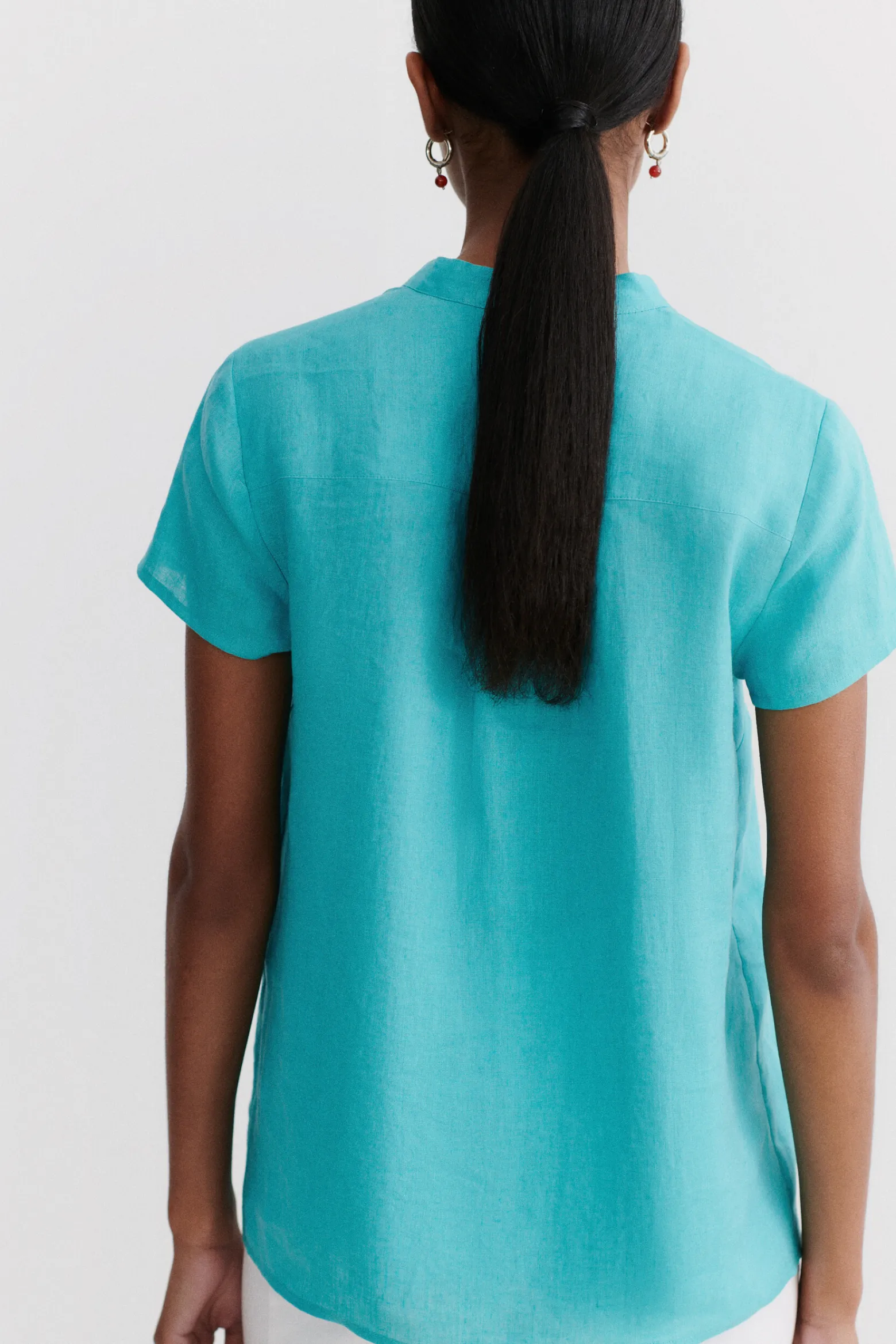 Blouse Kat 100% Lin Vert Emeraude Femme*CAROLL Discount