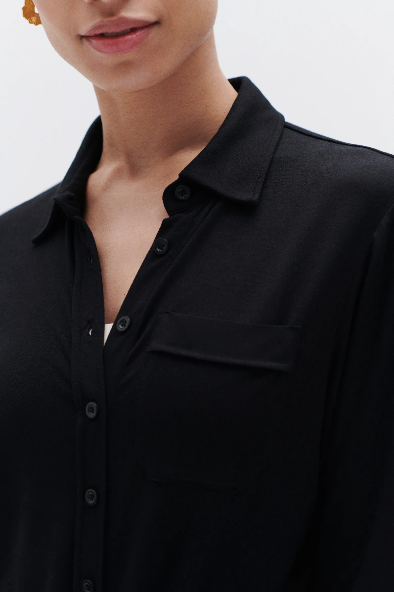 Chemise Albi En Jersey Noir Femme*CAROLL Store