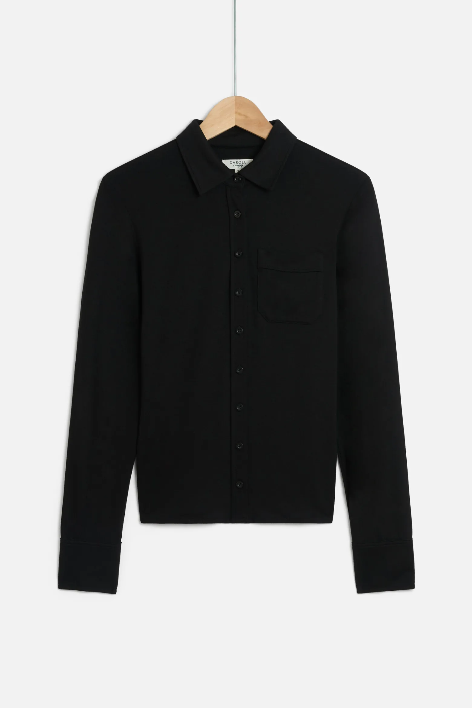 Chemise Albi En Jersey Noir Femme*CAROLL Store