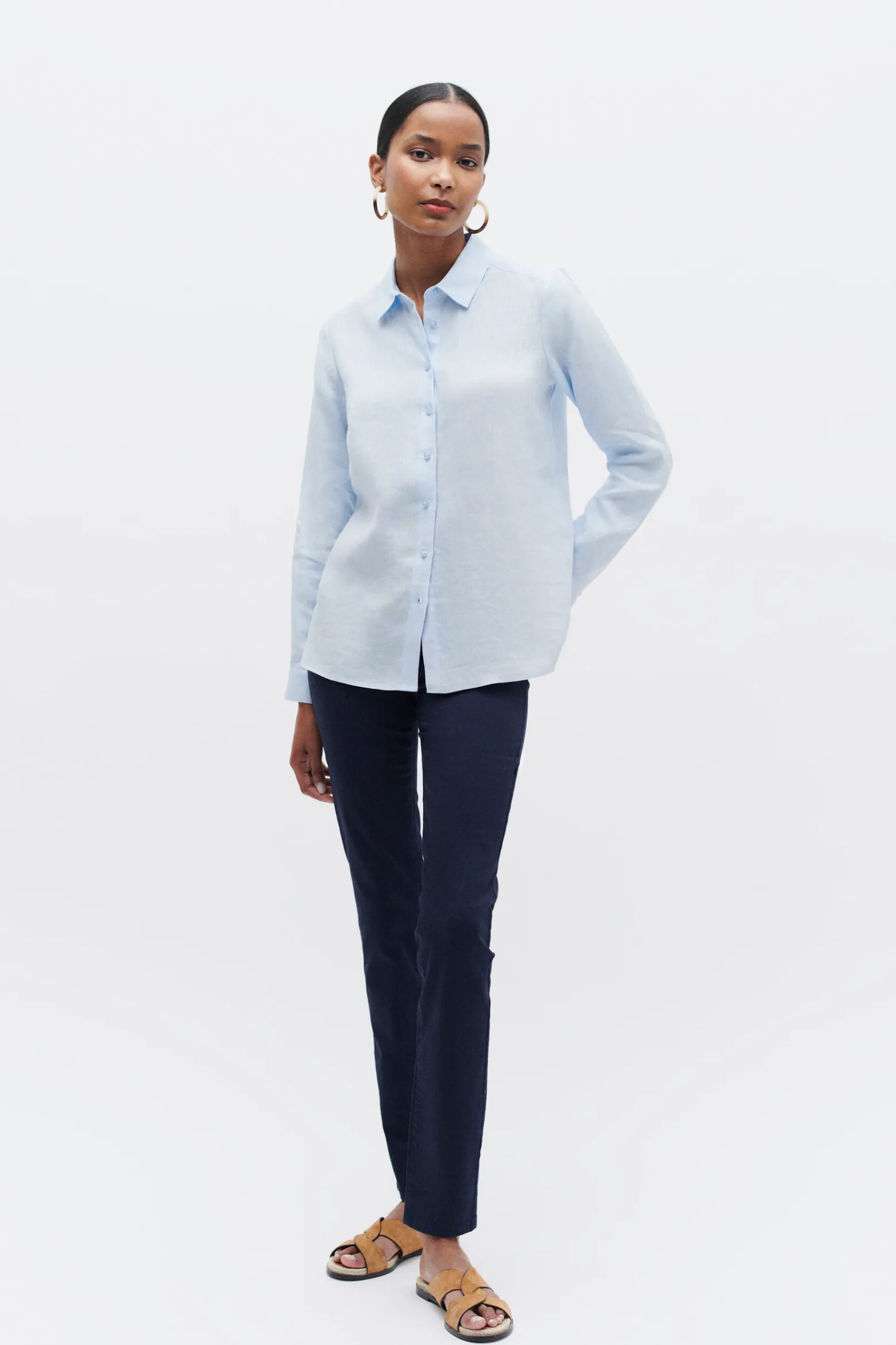 Chemise Brenda 100% Lin Bleu Ciel Femme*CAROLL Flash Sale