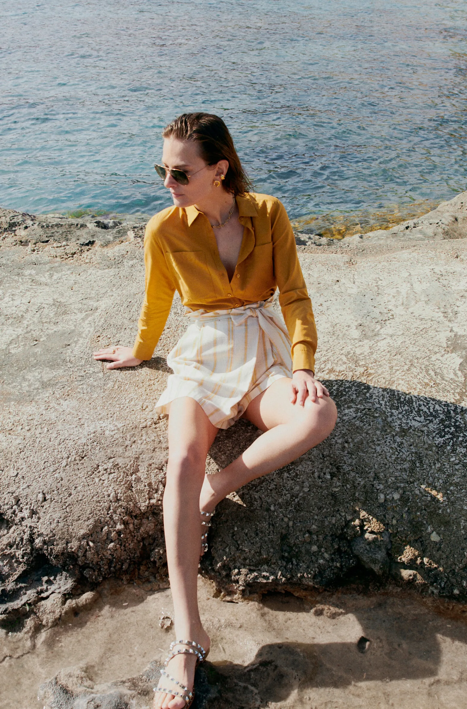 Chemise Eden Jaune Moutarde Femme*CAROLL Fashion