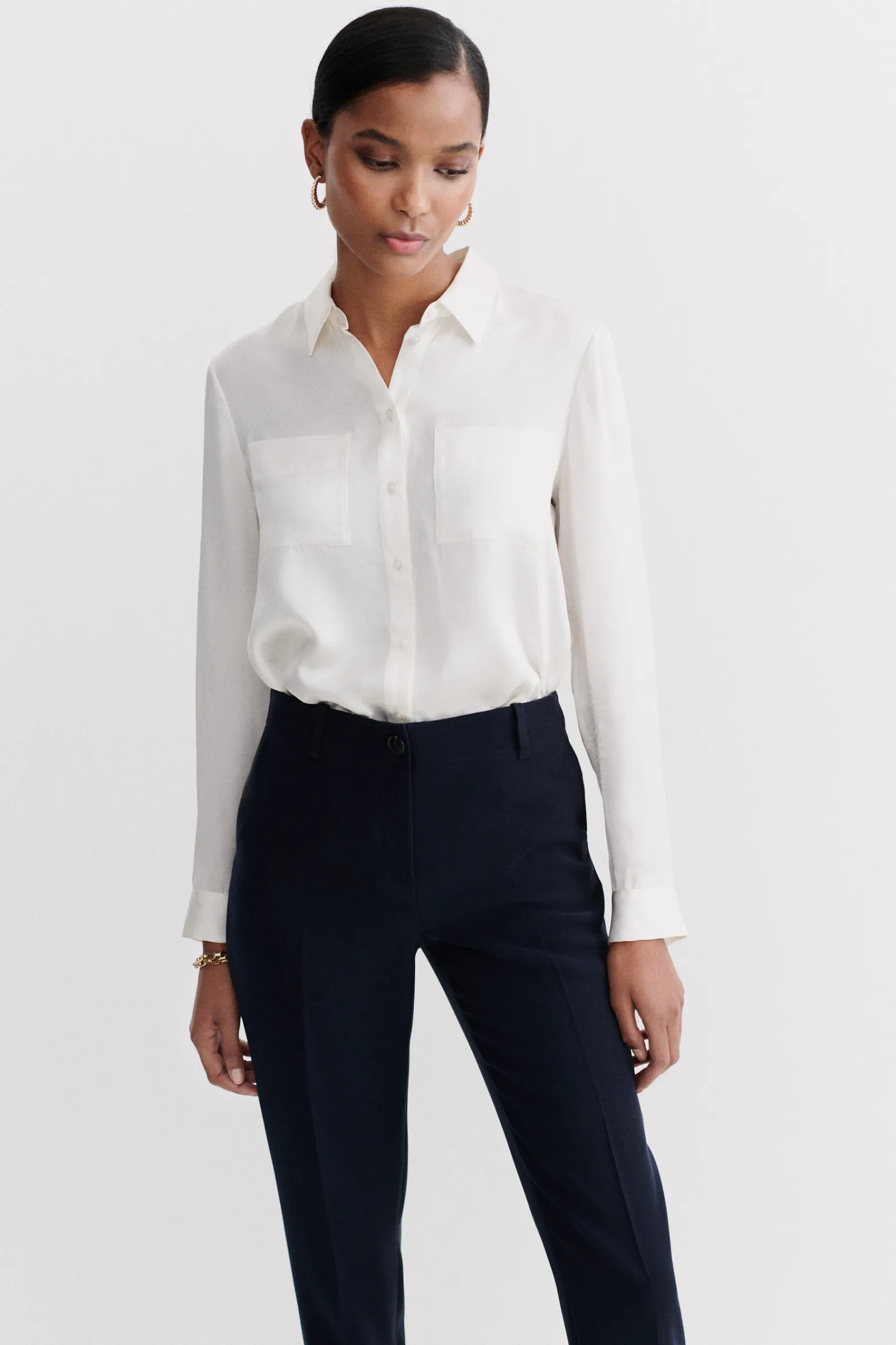Chemise Jeanne B En Soie Ivoire Femme*CAROLL Shop