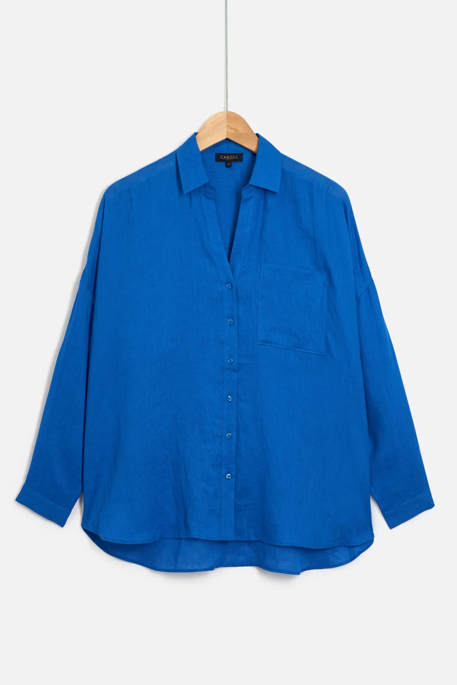 Chemise Sandy Oversize 100% Lin Bleu Electrique Femme*CAROLL Store