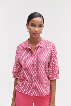 Chemise Zebra A Motif Graphique Rose Fushia Femme*CAROLL Shop