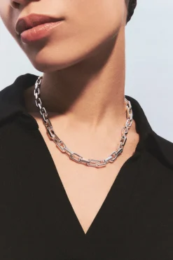 Collier Billann A Maillons Gris Argent Femme*CAROLL Store