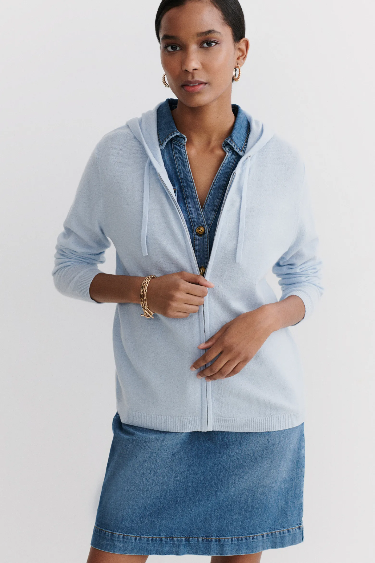 Gilet Basile B Bleu Ciel Femme*CAROLL Sale