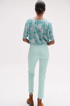 Jean Dalston Colore A Details Brodes Femme*CAROLL Cheap