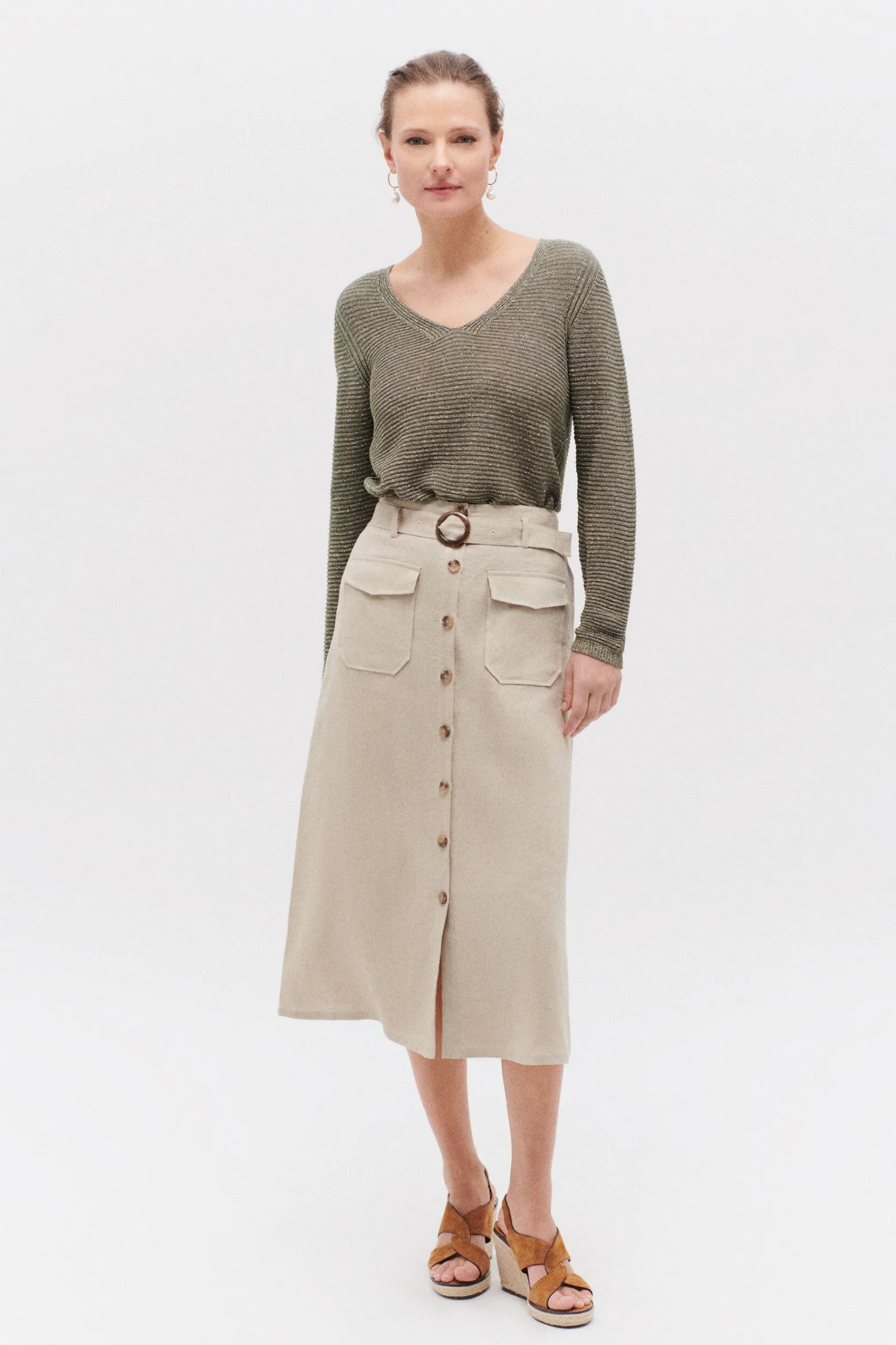 Jupe Agnes 100% Lin Femme*CAROLL Online