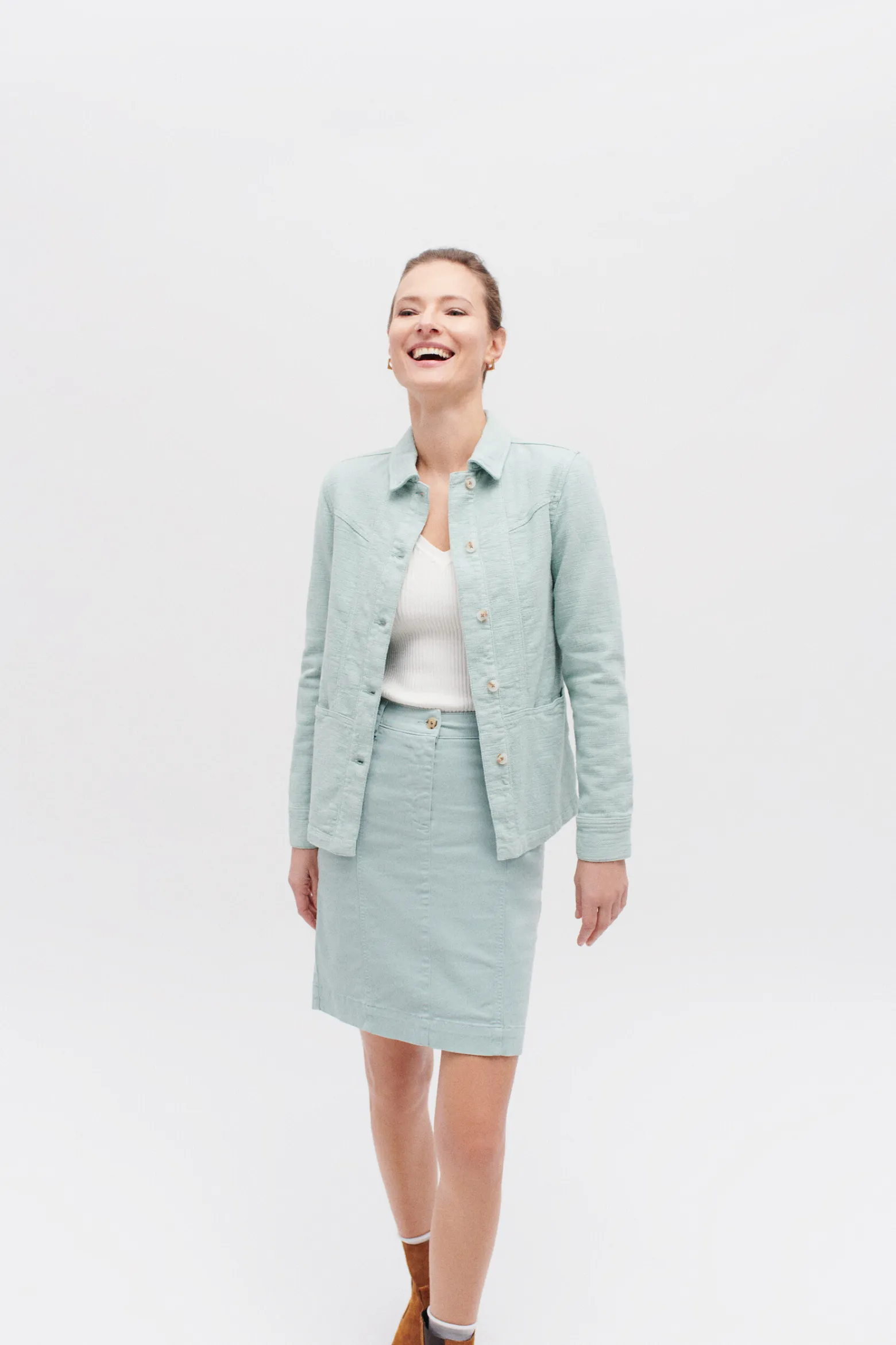 Jupe Lazuna B Vert Menthe Femme*CAROLL Clearance