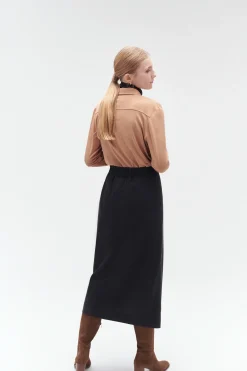 Jupe Portefeuille Elica Noir Femme*CAROLL Best Sale