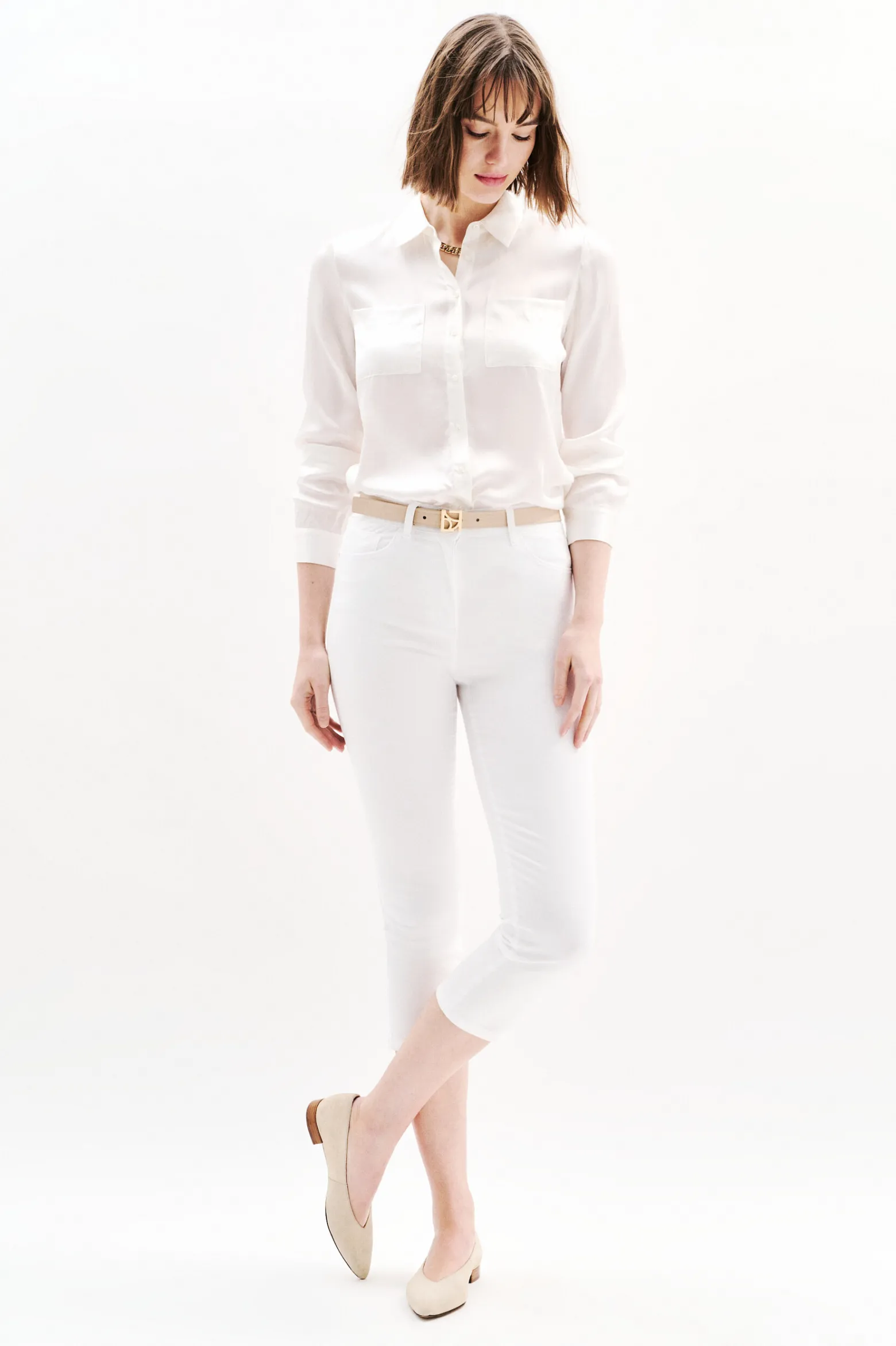 Pantacourt Mason Blanc Femme*CAROLL Sale