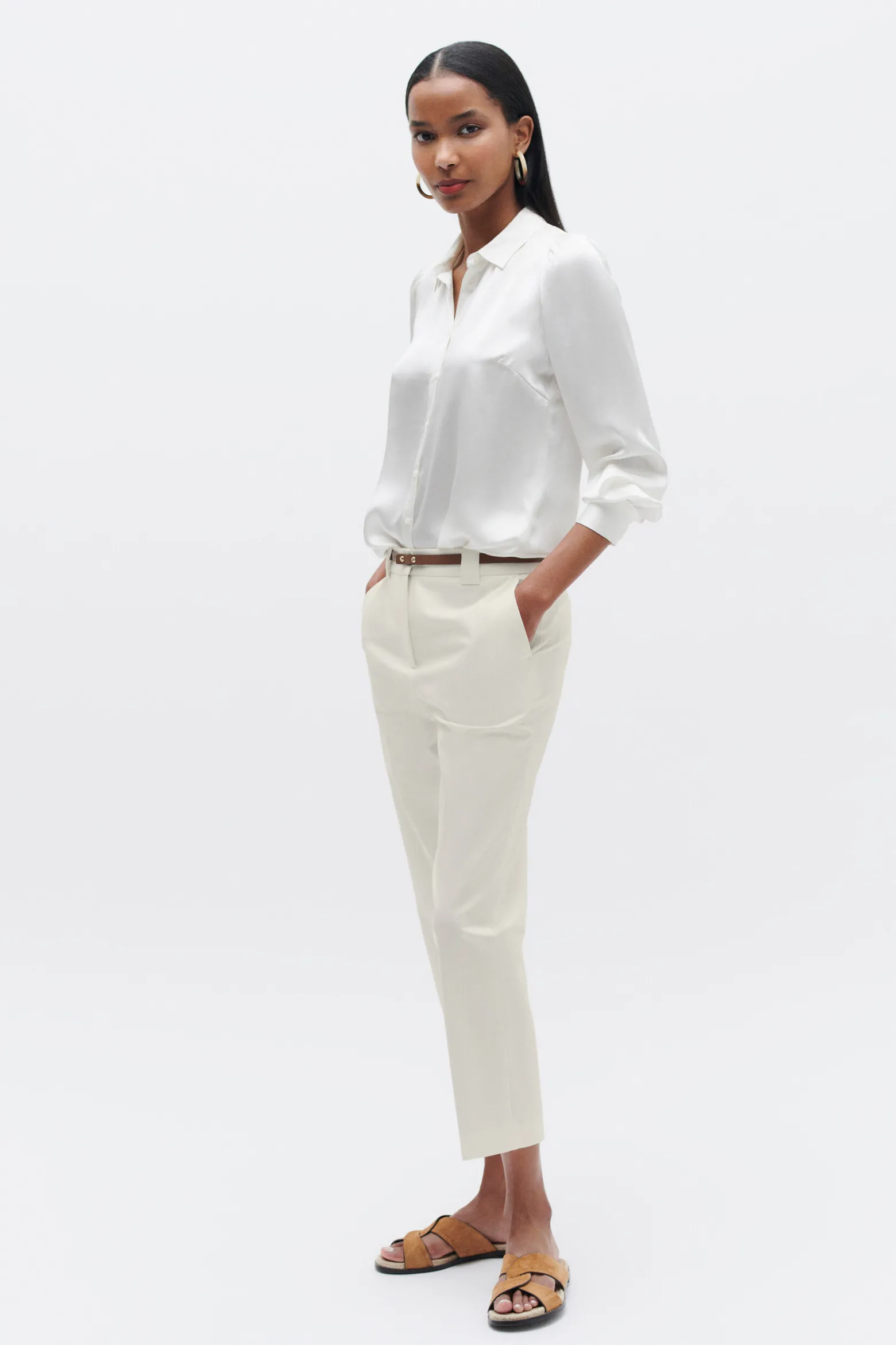Pantalon Bobby Ivoire Femme*CAROLL Discount