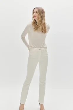 Pantalon Chicago Velours Ivoire Femme*CAROLL Clearance