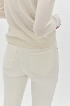 Pantalon Chicago Velours Ivoire Femme*CAROLL Clearance