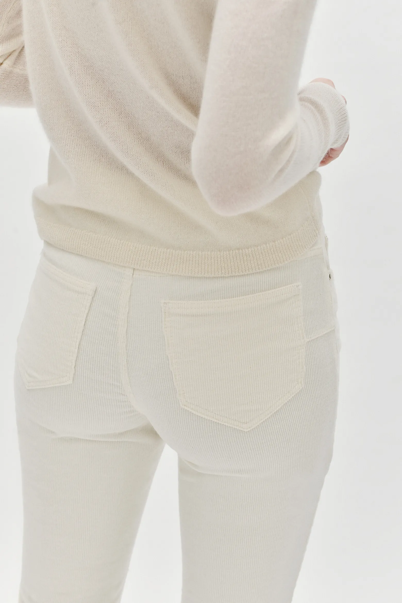 Pantalon Chicago Velours Ivoire Femme*CAROLL Clearance