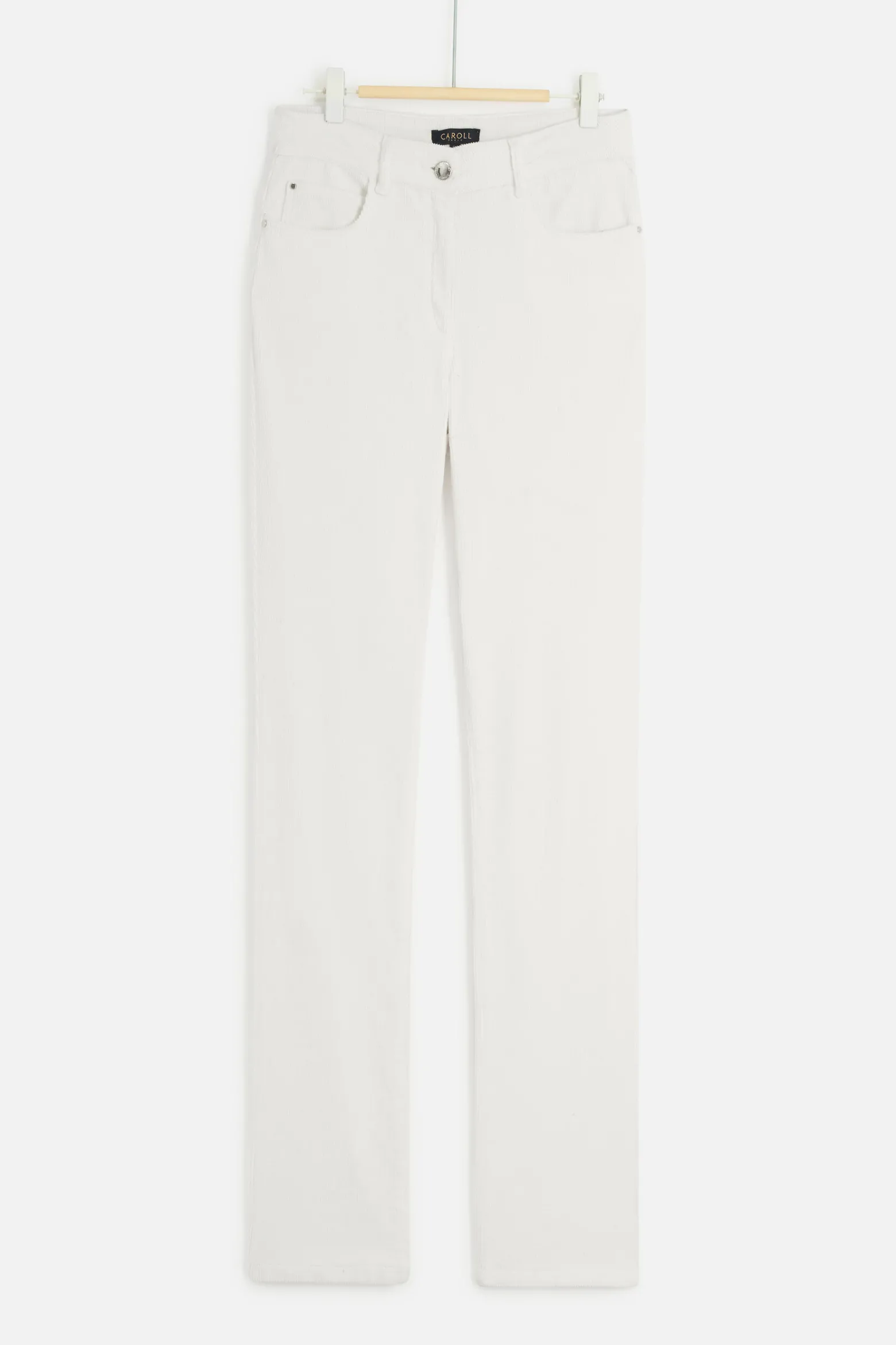 Pantalon Chicago Velours Ivoire Femme*CAROLL Clearance
