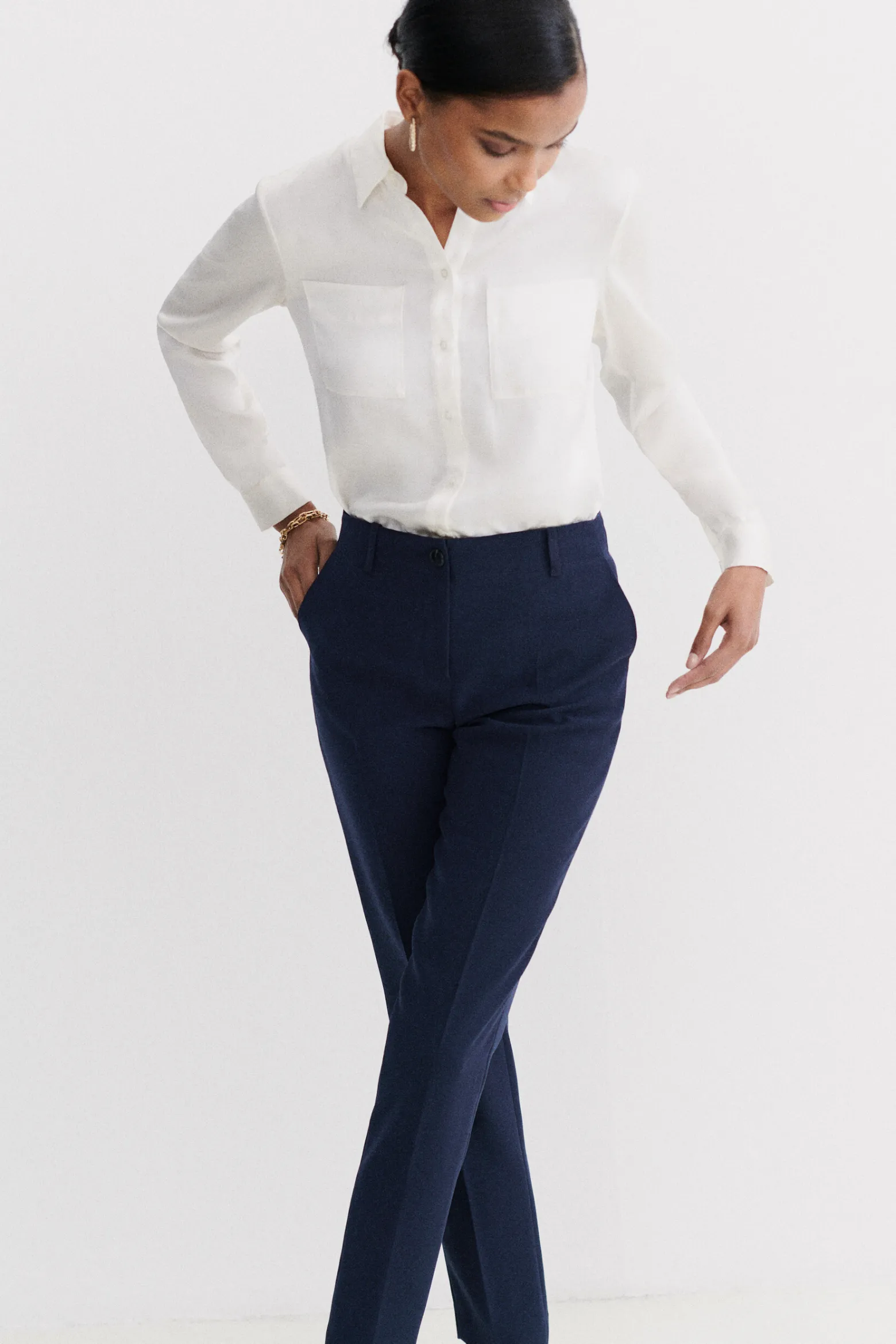 Pantalon Gautier Bleu Marine Femme*CAROLL Sale