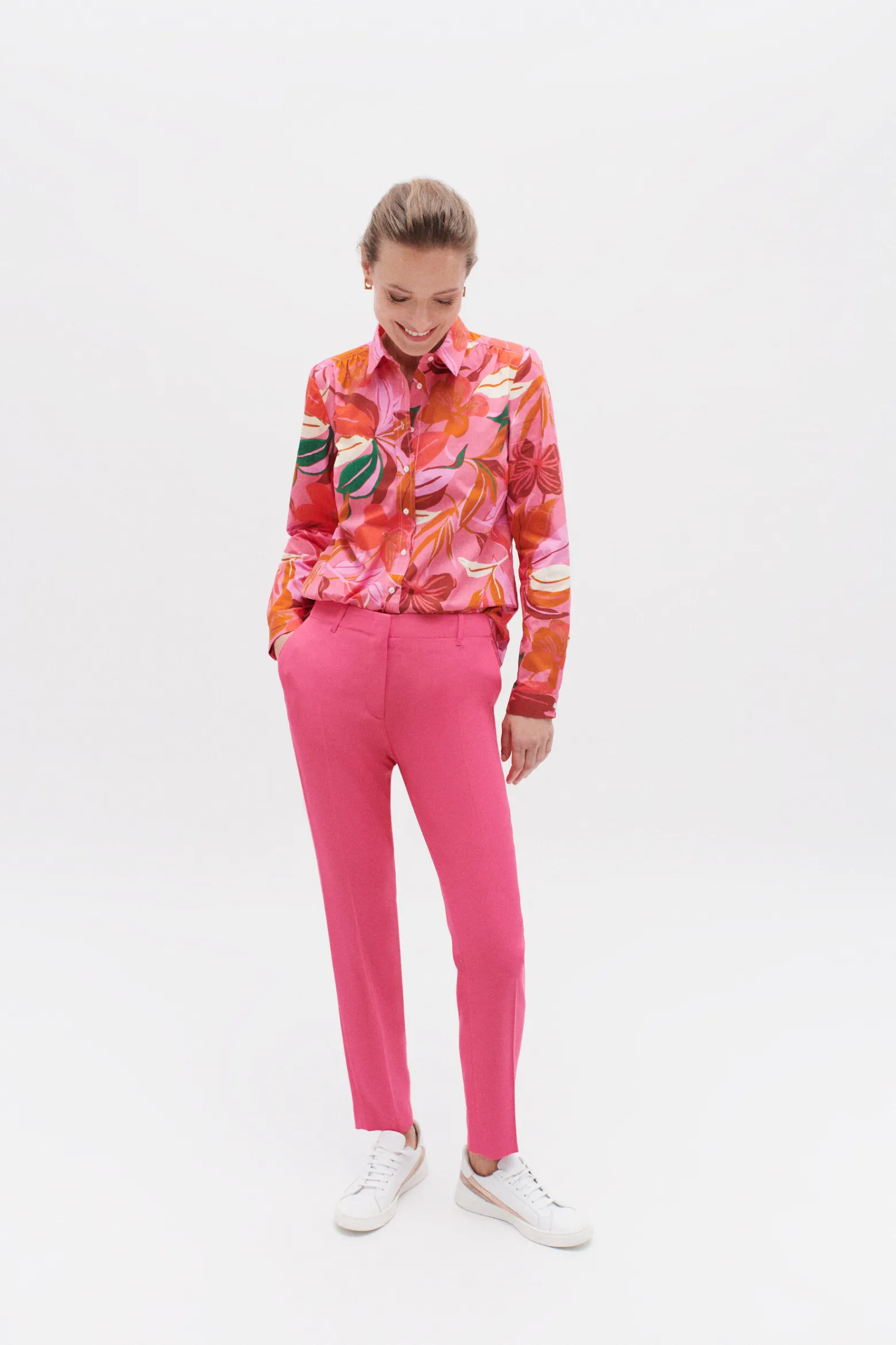 Pantalon Gautier Rose Fushia Femme*CAROLL Clearance