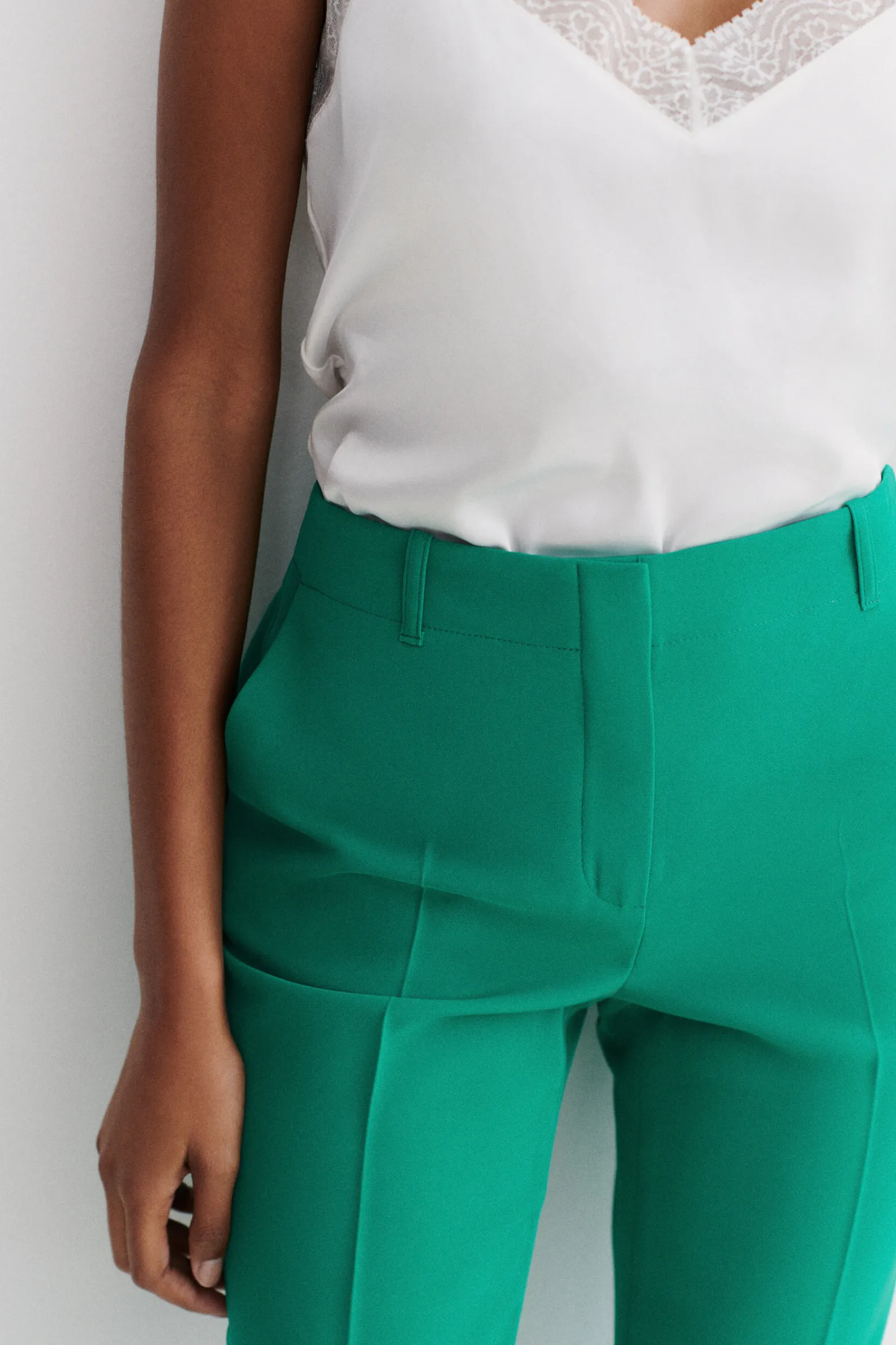 Pantalon Gautier Vert Emeraude Femme*CAROLL Best Sale