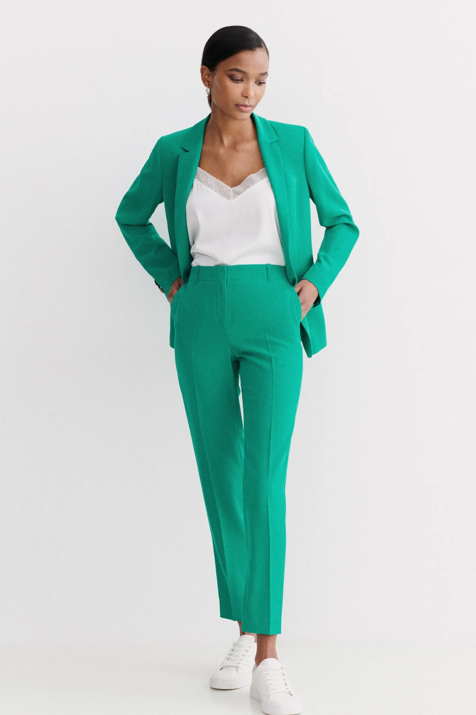 Pantalon Gautier Vert Emeraude Femme*CAROLL Best Sale