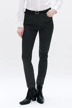 Pantalon Tony Effet Enduit Noir Femme*CAROLL Best Sale