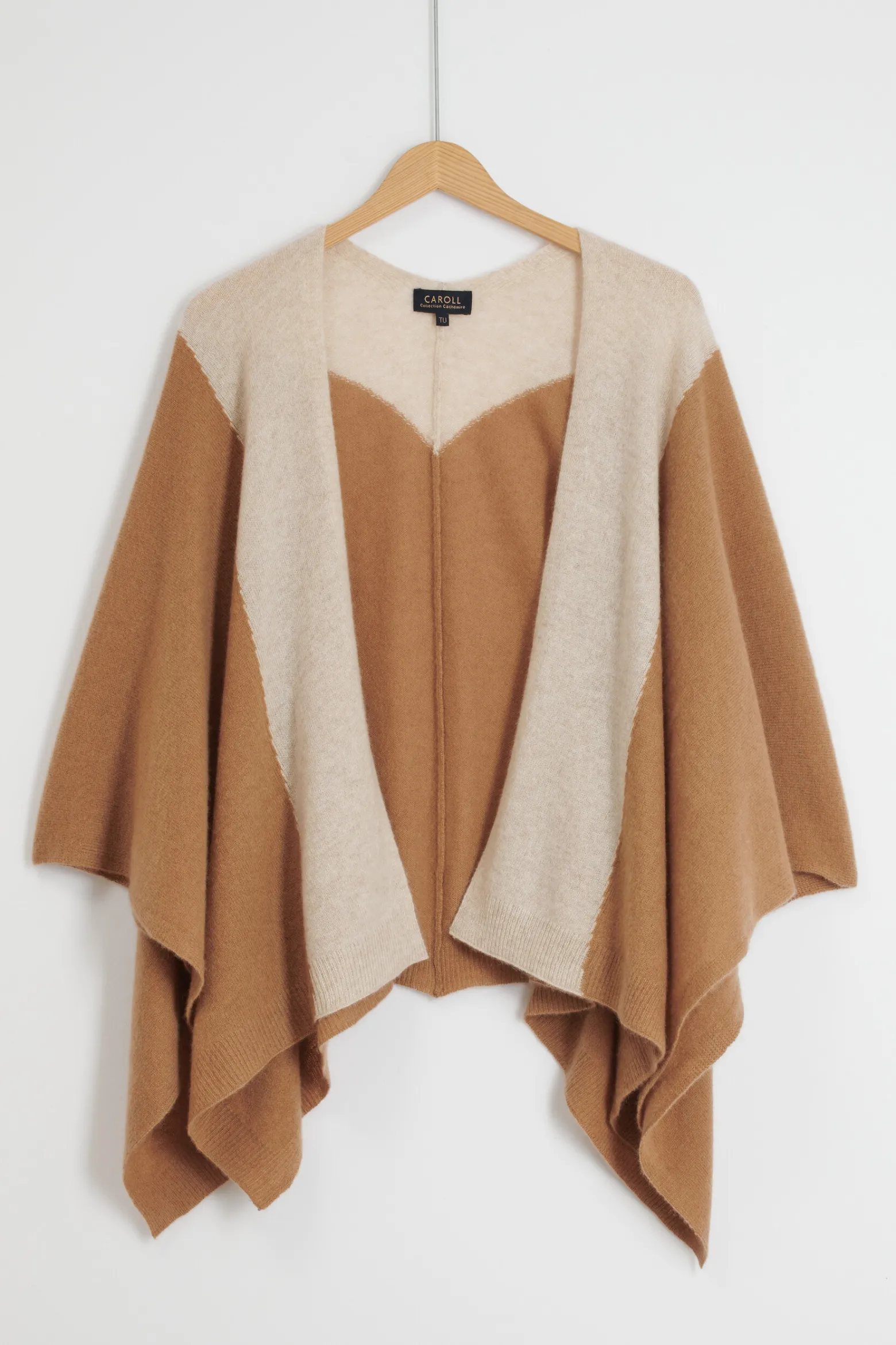 Poncho Charles B 100% Cachemire Beige Femme*CAROLL Best Sale