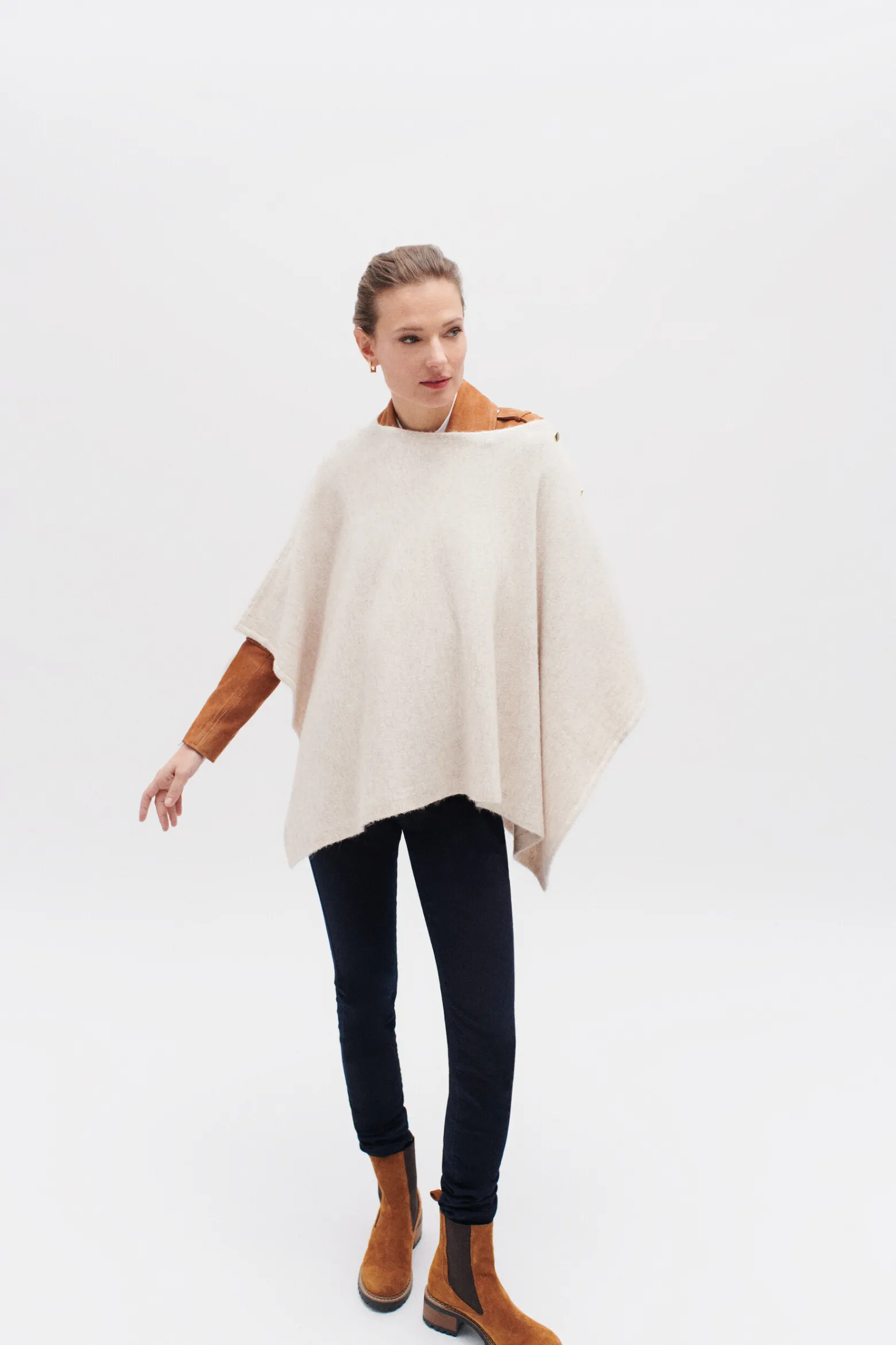 Poncho Lisa B Beige Femme*CAROLL Cheap