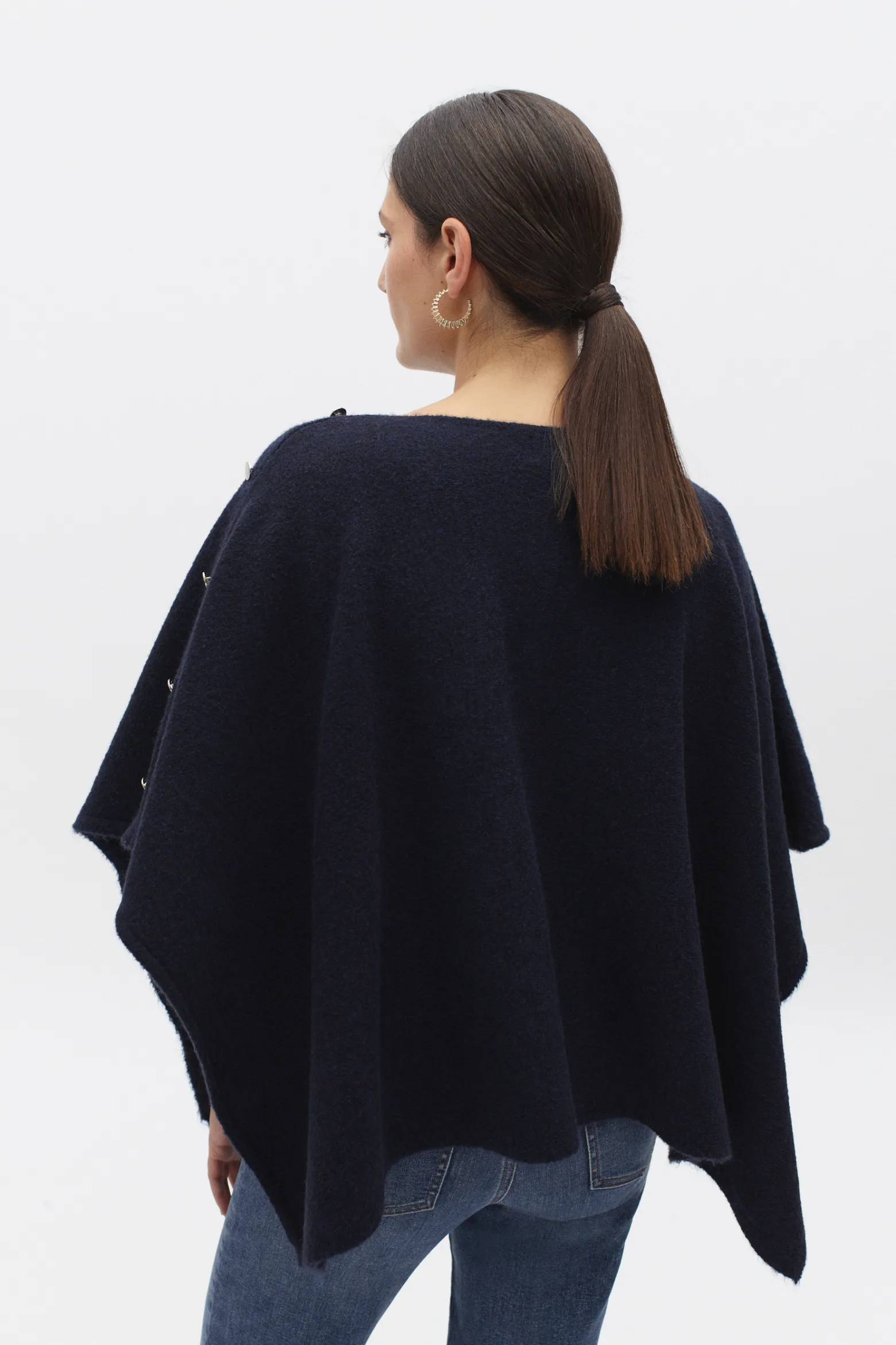 Poncho Lisa B Bleu Marine Femme*CAROLL Fashion