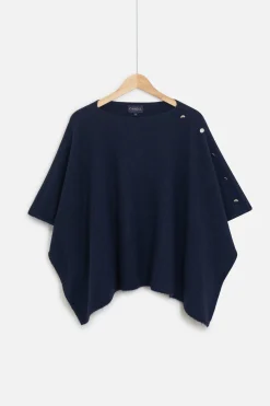 Poncho Lisa B Bleu Marine Femme*CAROLL Fashion