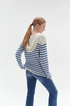 Pull Capuche Leana Bleu Electrique Femme*CAROLL Cheap