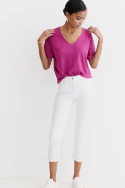 Pull Milane 100% Lin Violet Femme*CAROLL Outlet