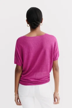 Pull Milane 100% Lin Violet Femme*CAROLL Outlet