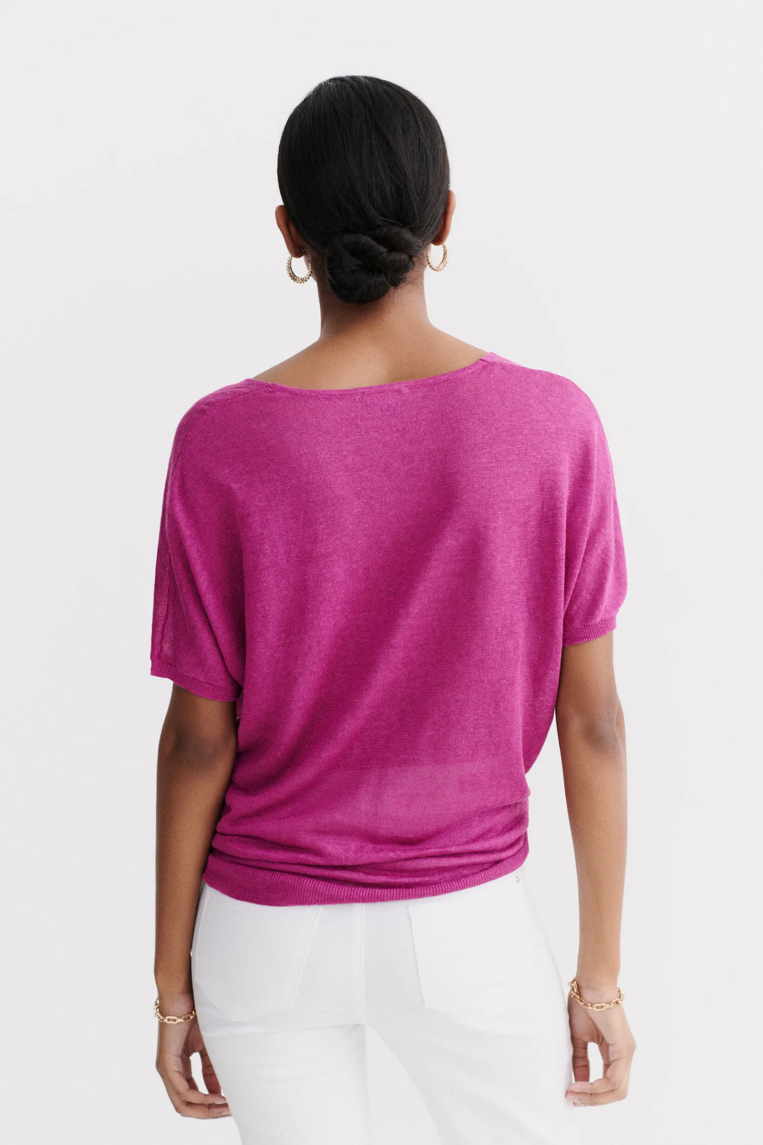 Pull Milane 100% Lin Violet Femme*CAROLL Outlet