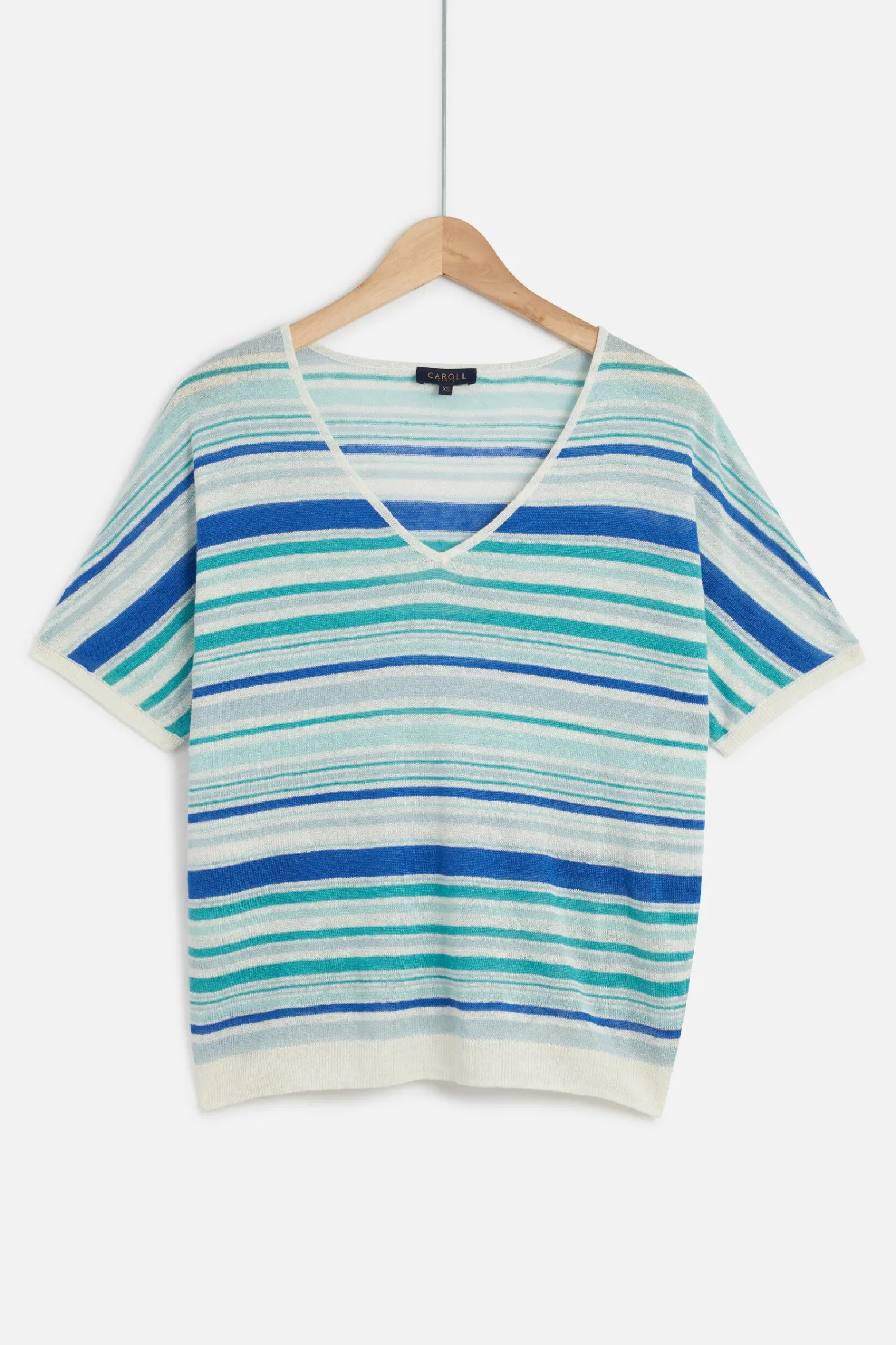 Pull Milano 100% Lin Bleu Electrique Femme*CAROLL Fashion