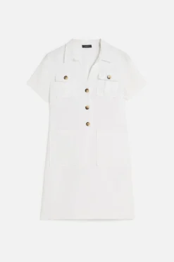 Robe Laure 100% Lin Blanc Femme*CAROLL Discount