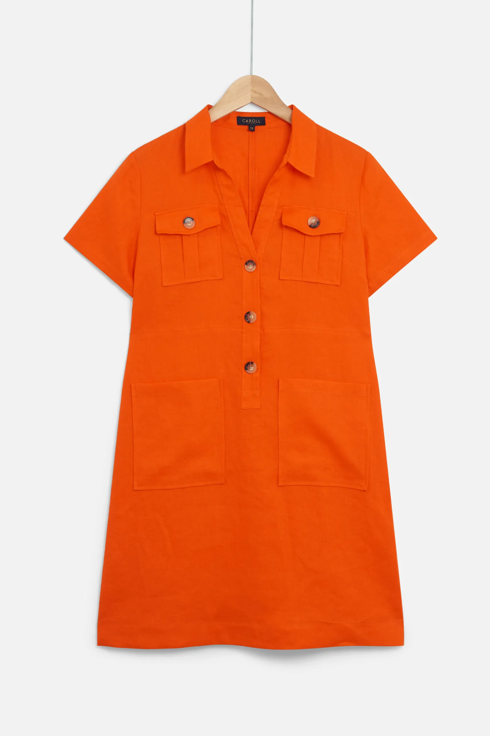 Robe Laure 100% Lin Orange Femme*CAROLL Sale