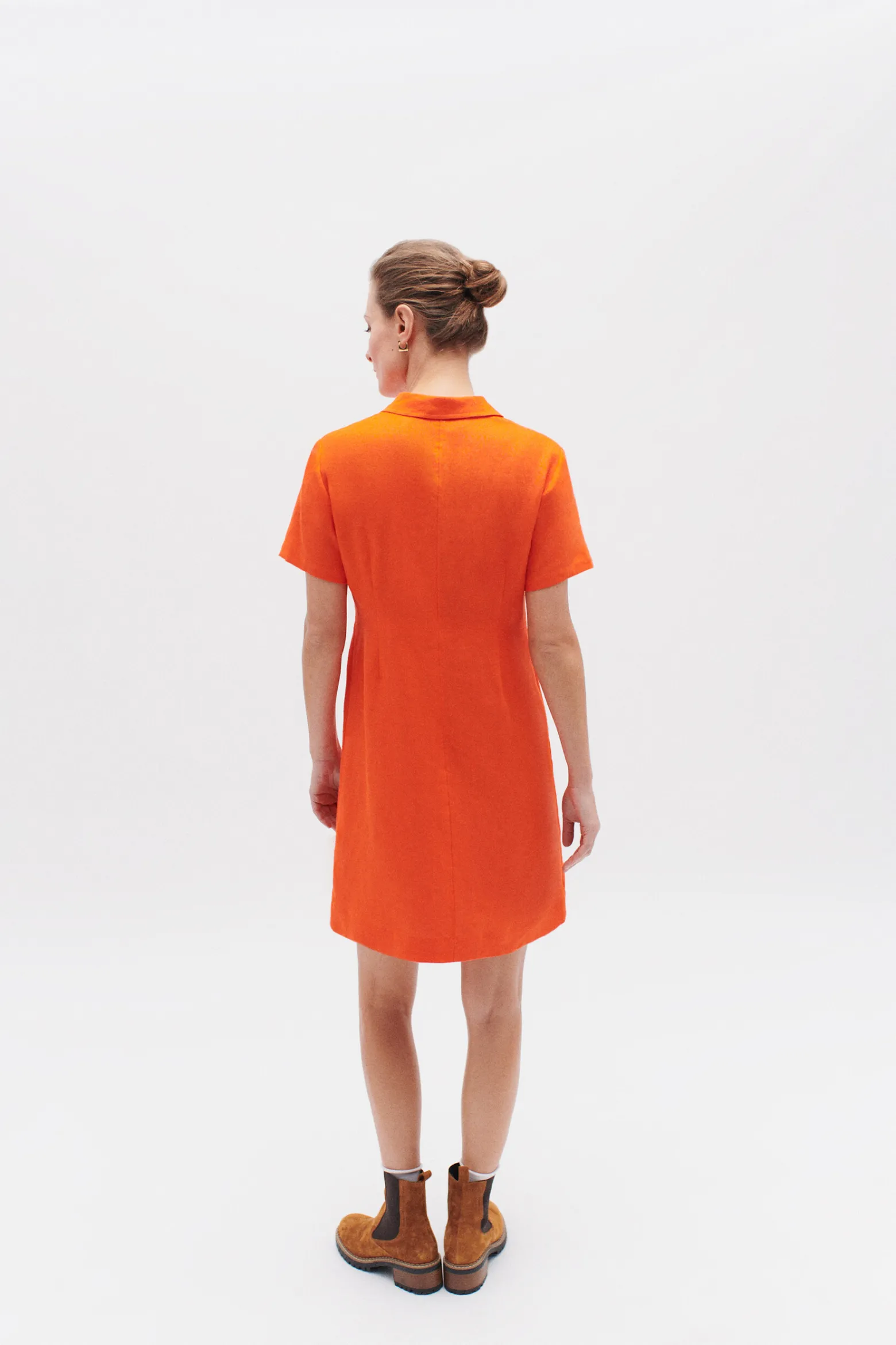 Robe Laure 100% Lin Orange Femme*CAROLL Sale