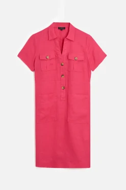 Robe Laure 100% Lin Rose Fushia Femme*CAROLL Store