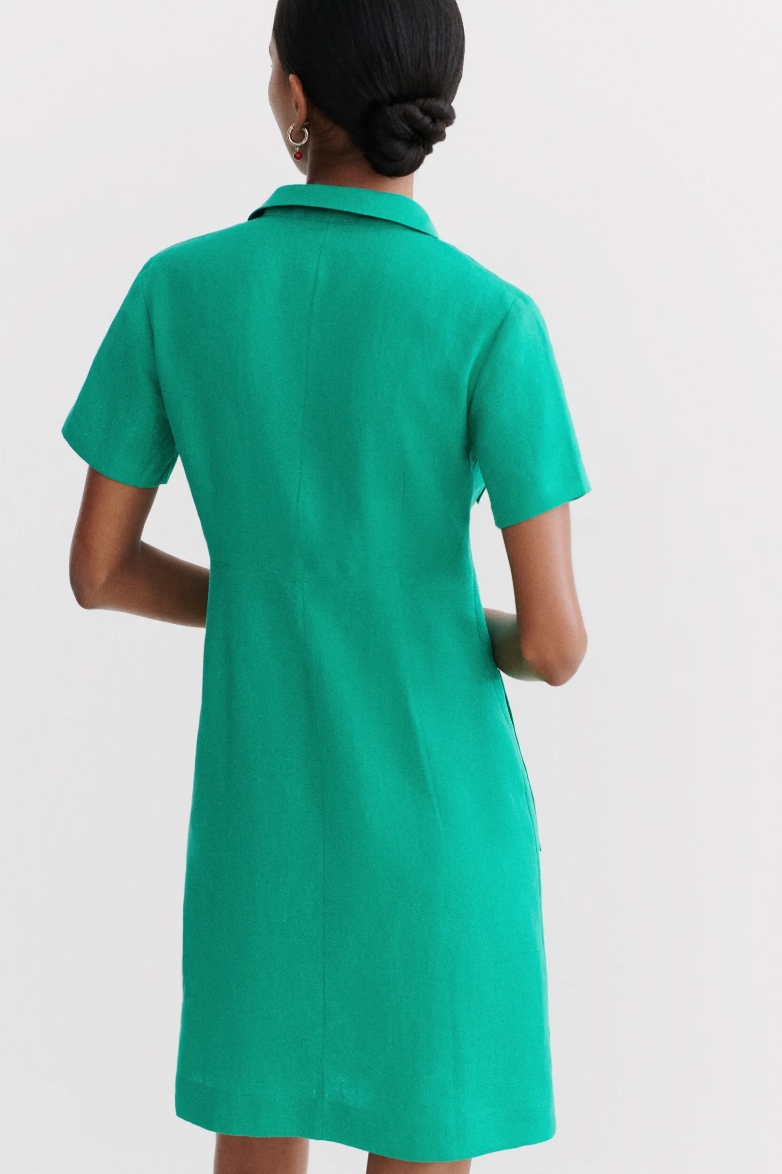 Robe Laure 100% Lin Vert Emeraude Femme*CAROLL Sale