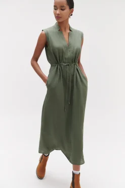 Robe Longue Amy 100% Lin Femme*CAROLL Cheap