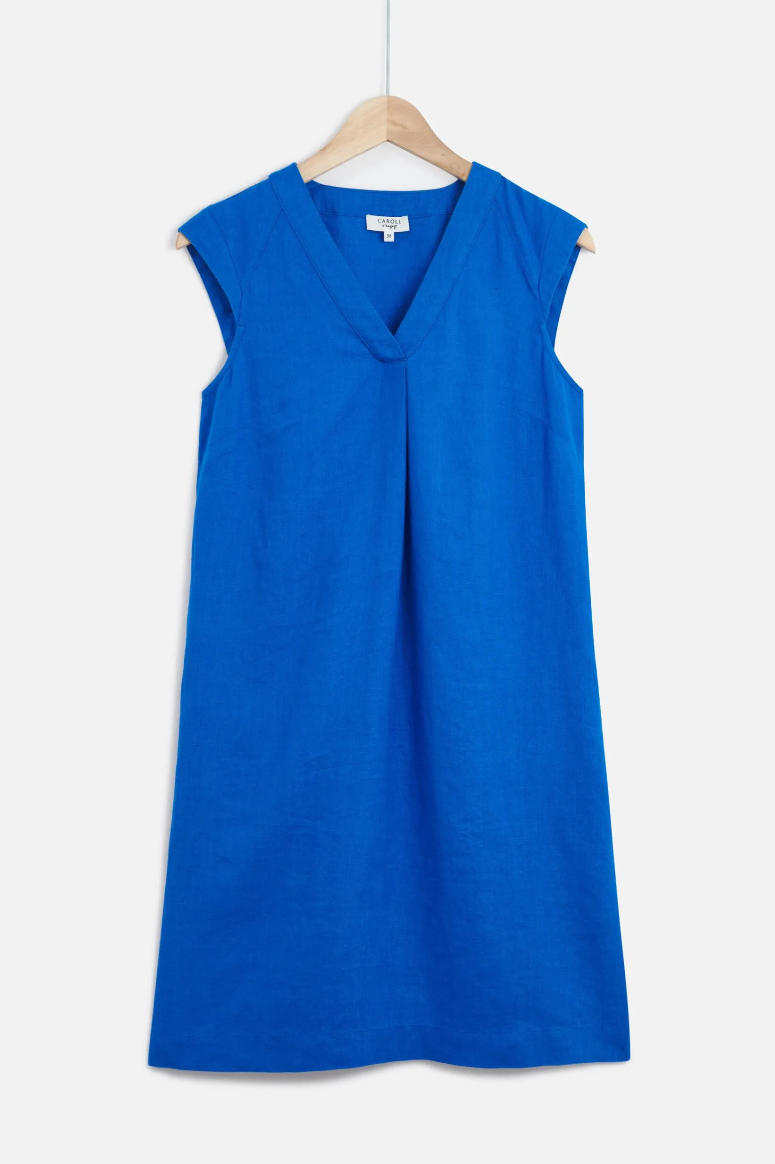 Robe Pamela 100% Lin Bleu Electrique Femme*CAROLL Fashion