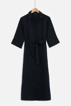 Robe Yana 100% Lin Bleu Marine Femme*CAROLL Fashion