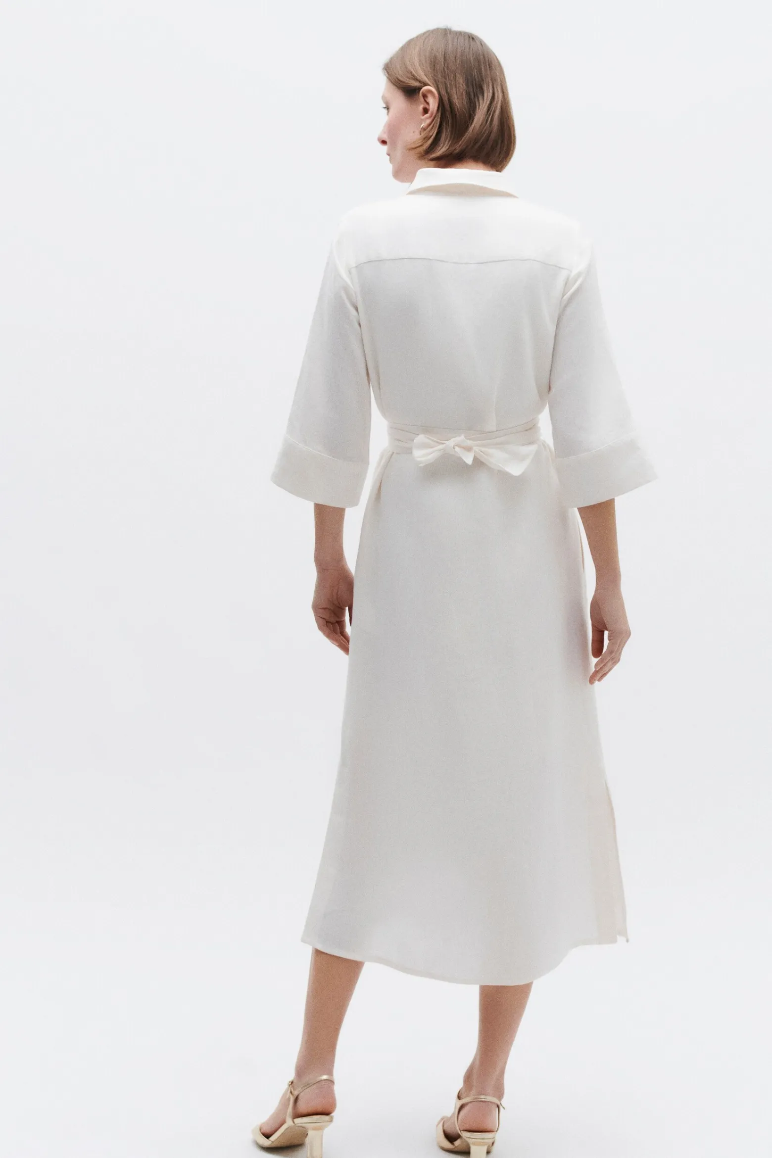 Robe Yana 100% Lin Ivoire Femme*CAROLL Cheap