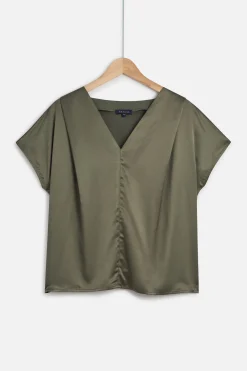 Top Victor Satine Vert Kaki Femme*CAROLL Flash Sale