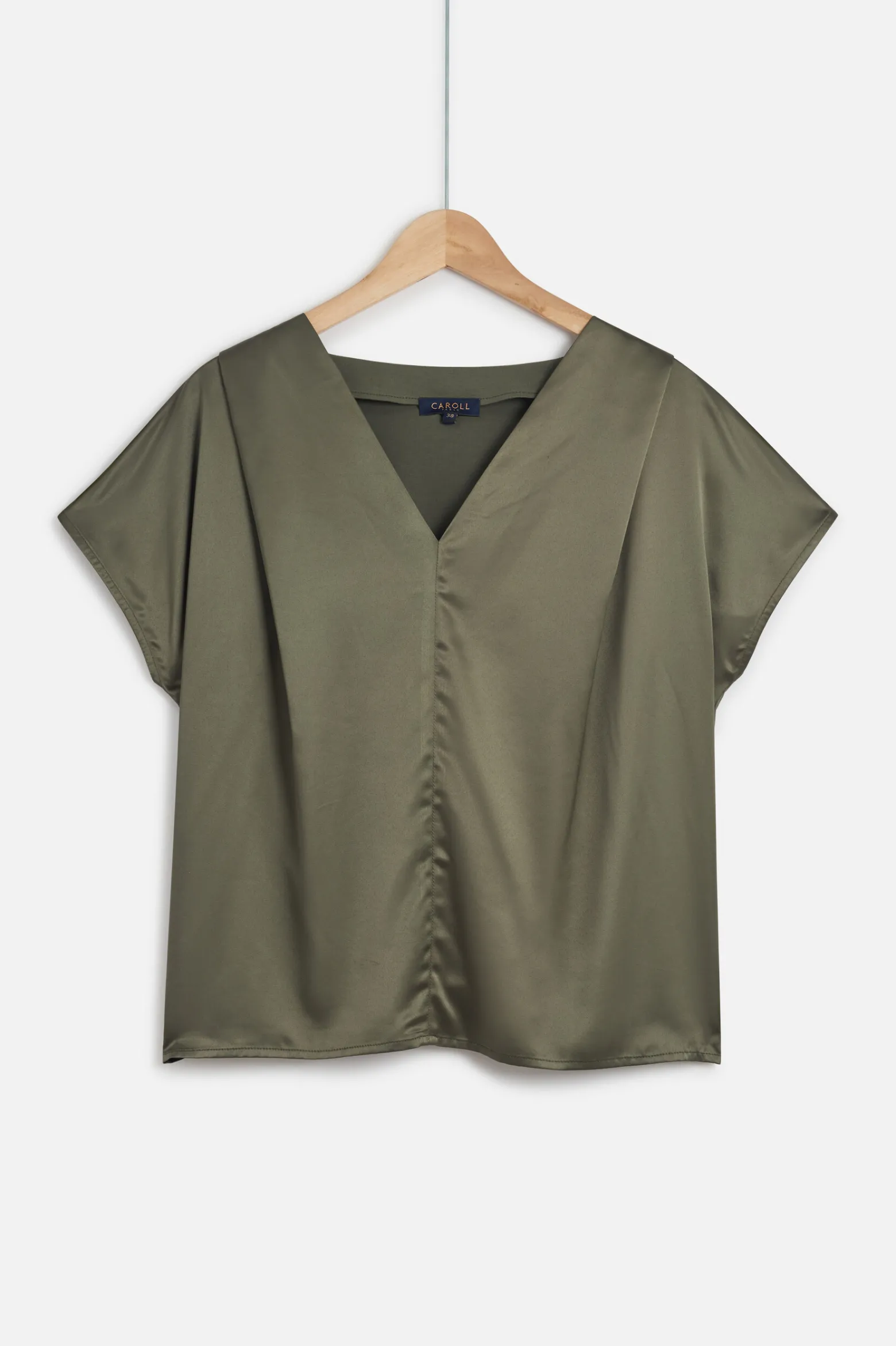 Top Victor Satine Vert Kaki Femme*CAROLL Flash Sale