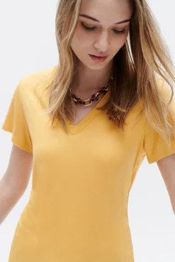 T-Shirt Anita Jaune Or Femme*CAROLL Shop